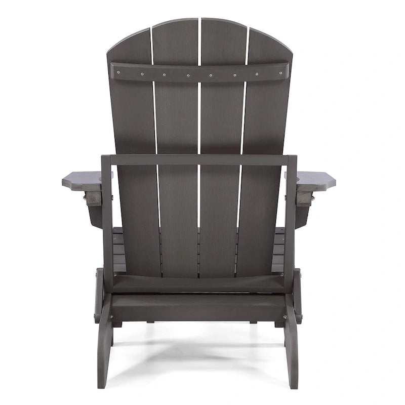 Chaise Adirondack pliante en polyéthylène avec ottoman coulissant
