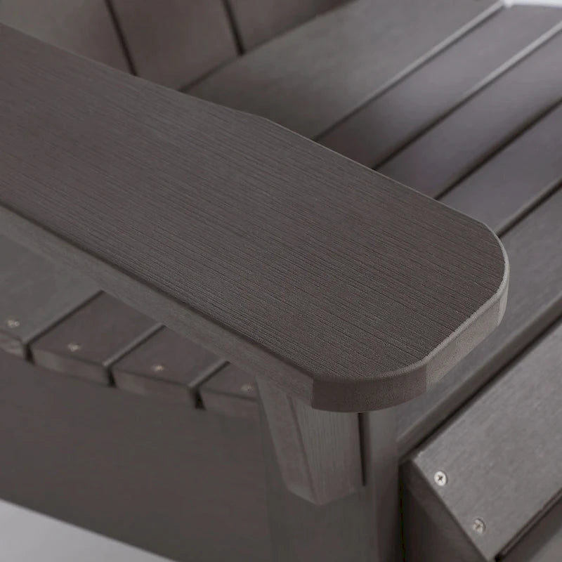 Chaise Adirondack pliante en polyéthylène avec ottoman coulissant