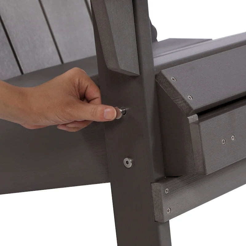 Chaise Adirondack pliante en polyéthylène avec ottoman coulissant