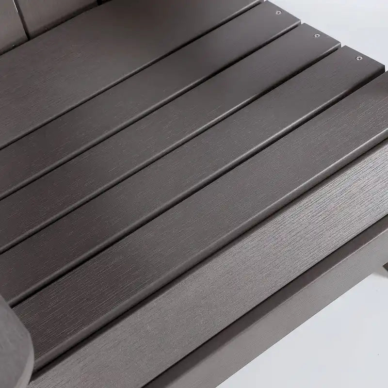 Chaise Adirondack pliante en polyéthylène avec ottoman coulissant