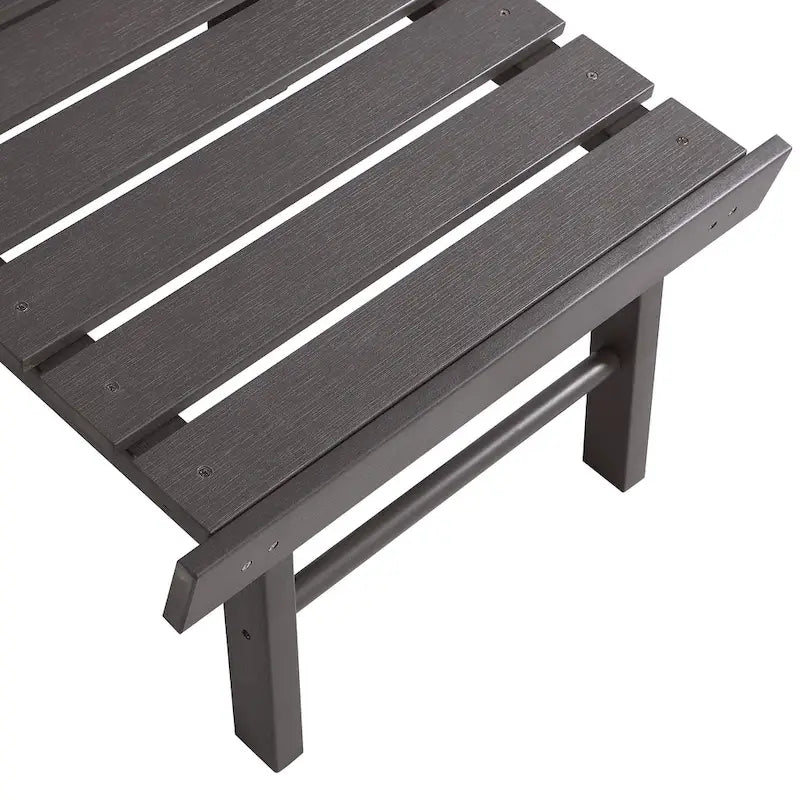 Chaise Adirondack pliante en polyéthylène avec ottoman coulissant