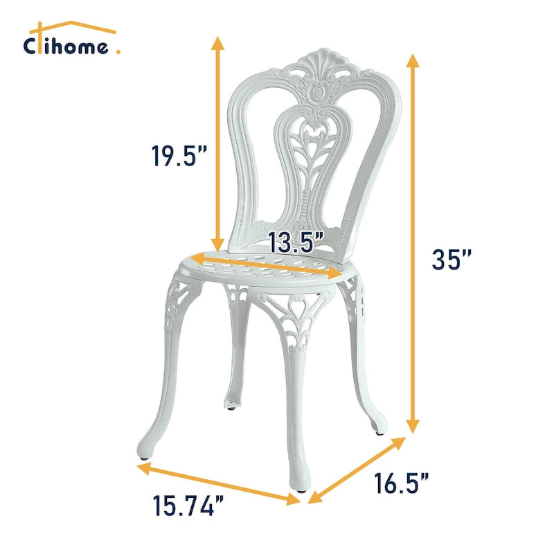 Ensemble de salle à manger et chaises d'extérieur en aluminium moulé