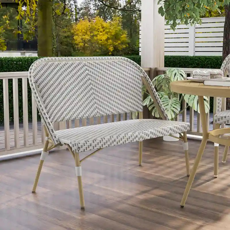 Banc de patio en aluminium couleur naturelle
