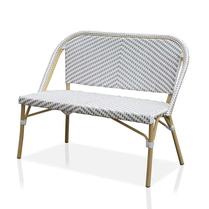 Banc de patio en aluminium couleur naturelle