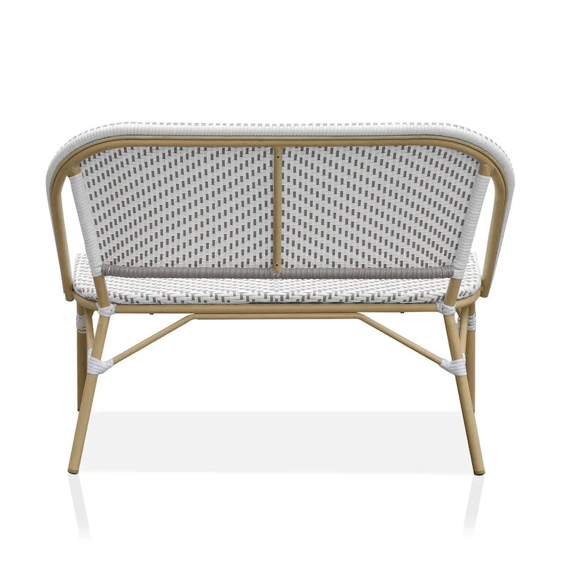 Banc de patio en aluminium couleur naturelle