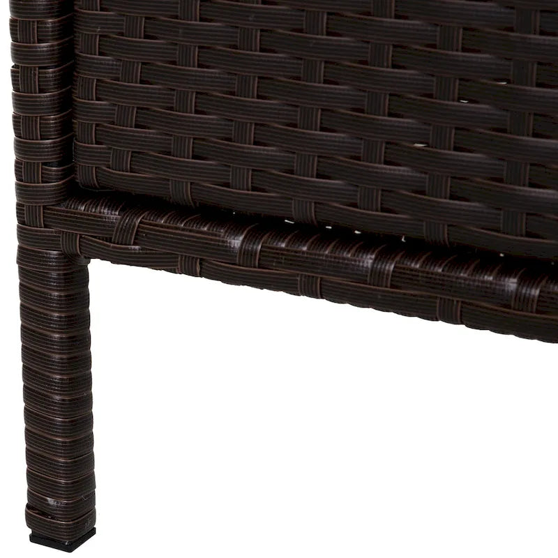 32 Armoire de rangement d'extérieur en rotin tressé avec 3 grands tiroirs et matériaux résistants aux intempéries