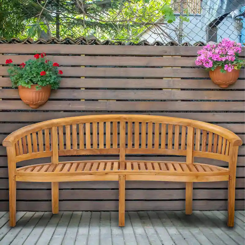 Banc triple d'extérieur et de jardin en teck Chic Teak Peanut, qualité commerciale