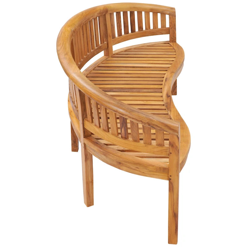 Banc triple d'extérieur et de jardin en teck Chic Teak Peanut, qualité commerciale