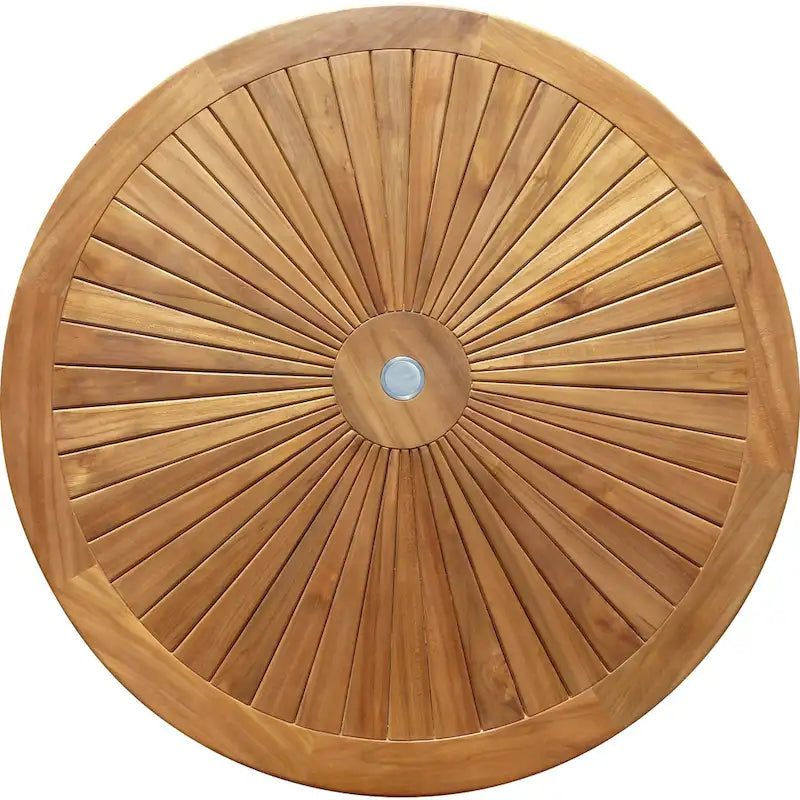 Table à manger en teck, intérieur/extérieur, 119 cm (table seulement)