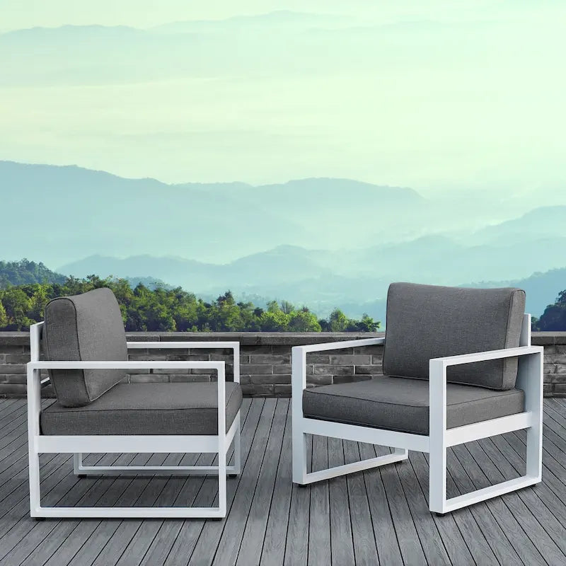 Baltic Chairs (Set of 2) in White by Real Flame