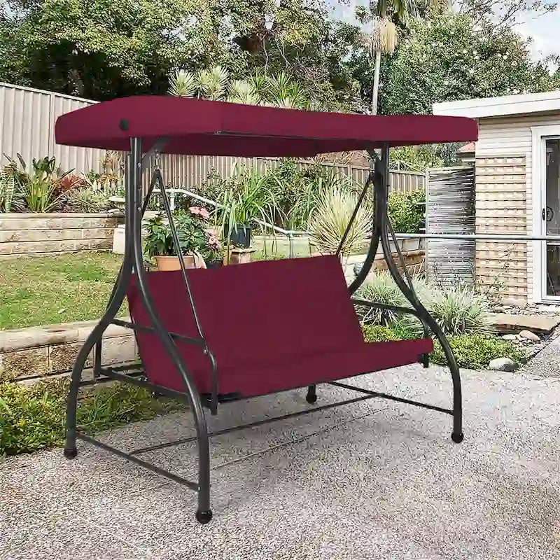 Balançoire de patio à 3 places avec auvent, hamac, balancelle de porche