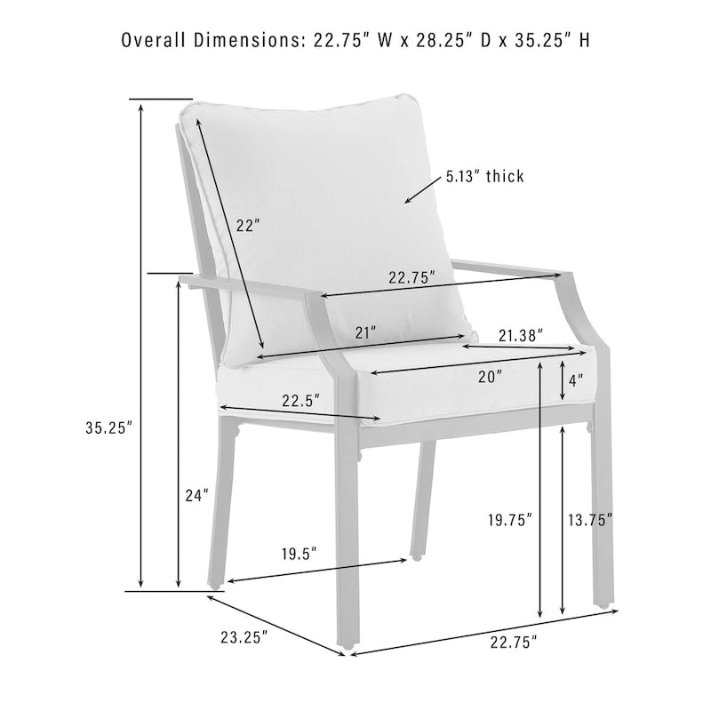 Chaise de salle à manger en métal d'extérieur
