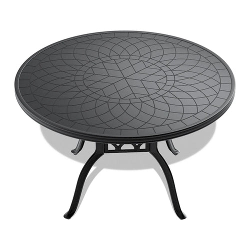 Table de jardin ronde en fonte d'aluminium de 47,24 pouces