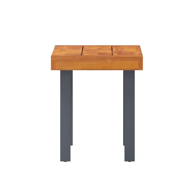 Banc à lattes en bois d'acacia massif avec pieds en bois pour l'intérieur et l'extérieur