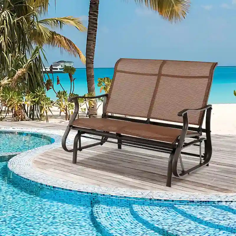 Banc balançoire de patio 2 places Causeuse fauteuil à bascule haut