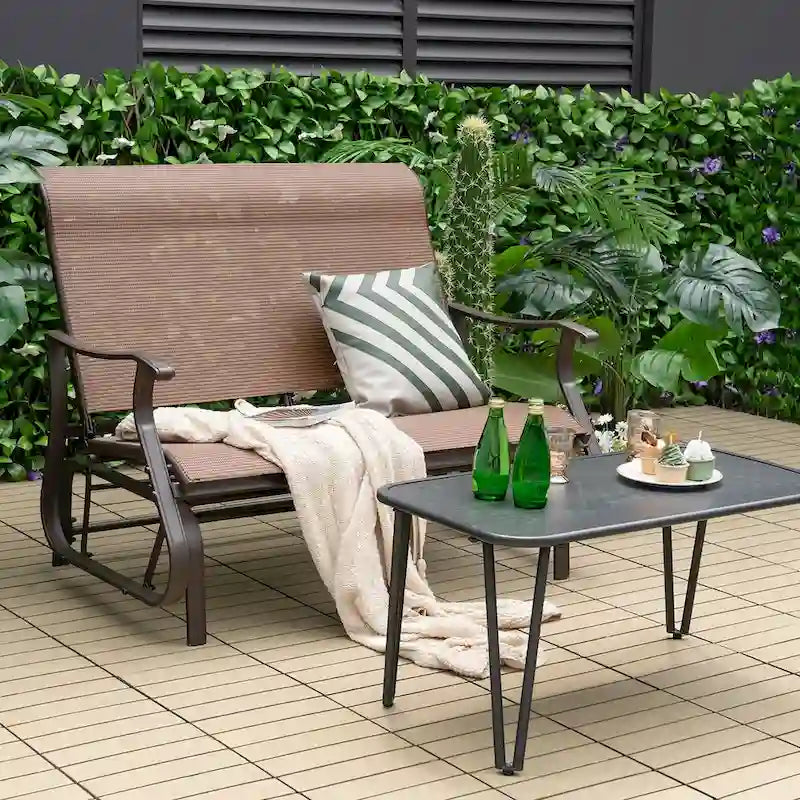 Banc balançoire de patio 2 places Causeuse fauteuil à bascule haut