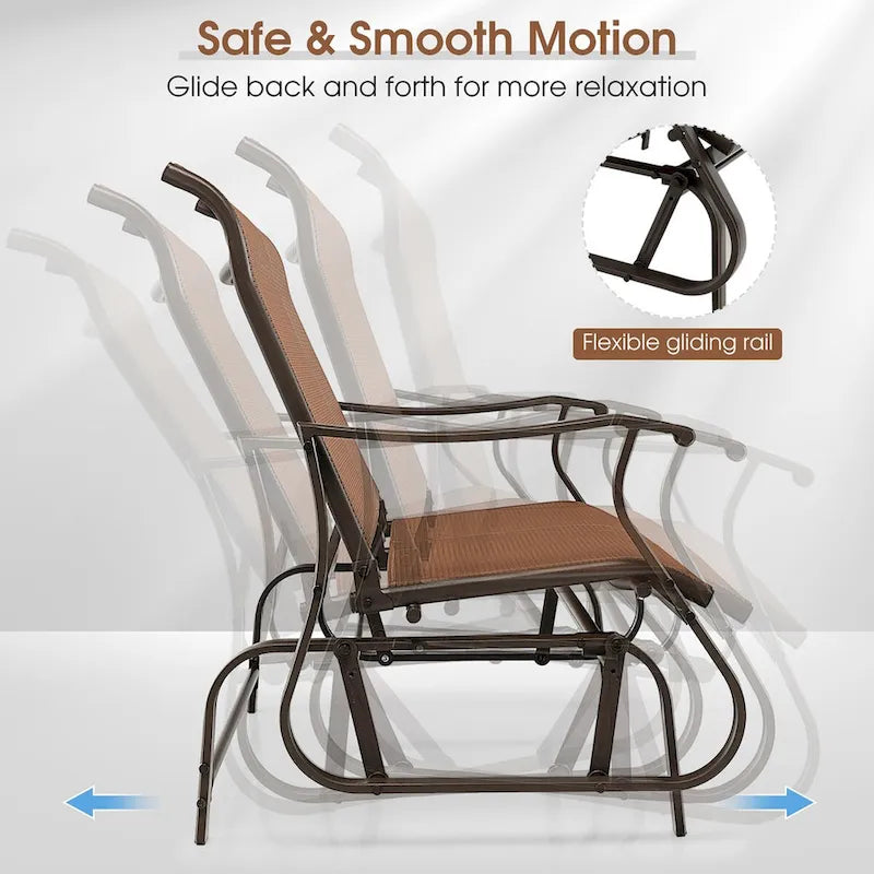 Banc balançoire de patio 2 places Causeuse fauteuil à bascule haut