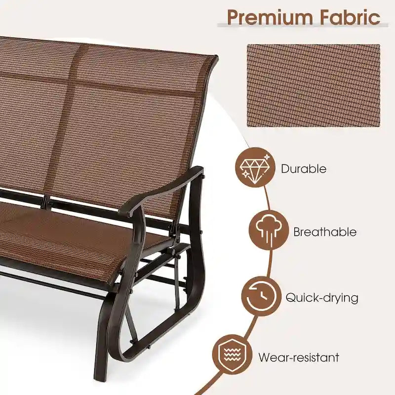 Banc balançoire de patio 2 places Causeuse fauteuil à bascule haut