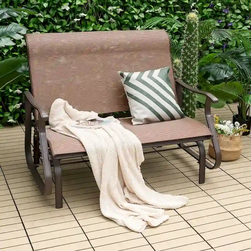 Banc balançoire de patio 2 places Causeuse fauteuil à bascule haut