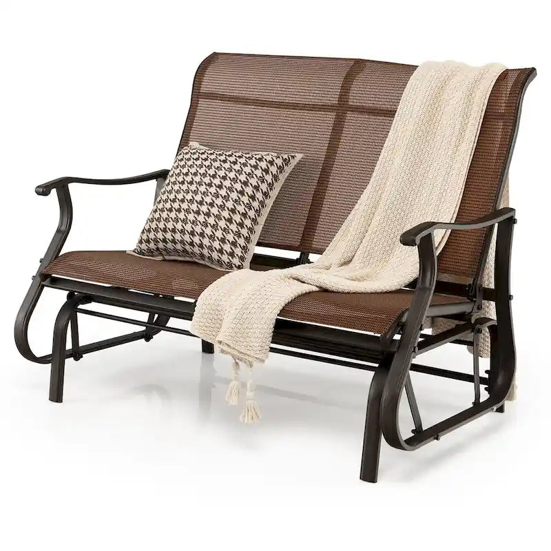 Banc balançoire de patio 2 places Causeuse fauteuil à bascule haut