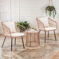 Table et chaises de patio en rotin pour balcon, pelouse, jardin