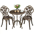 Ensemble de bistro de patio en aluminium avec finition cuivre antique