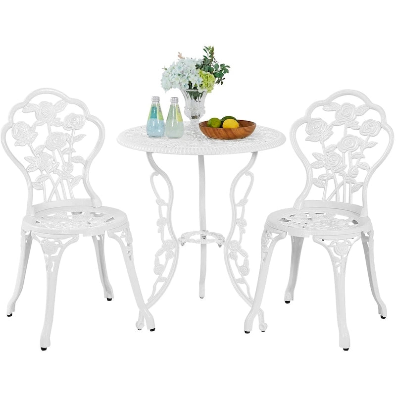 Ensemble de bistro de patio en aluminium avec finition cuivre antique