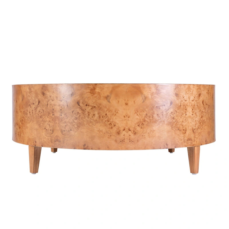 Table basse ronde en loupe de bois