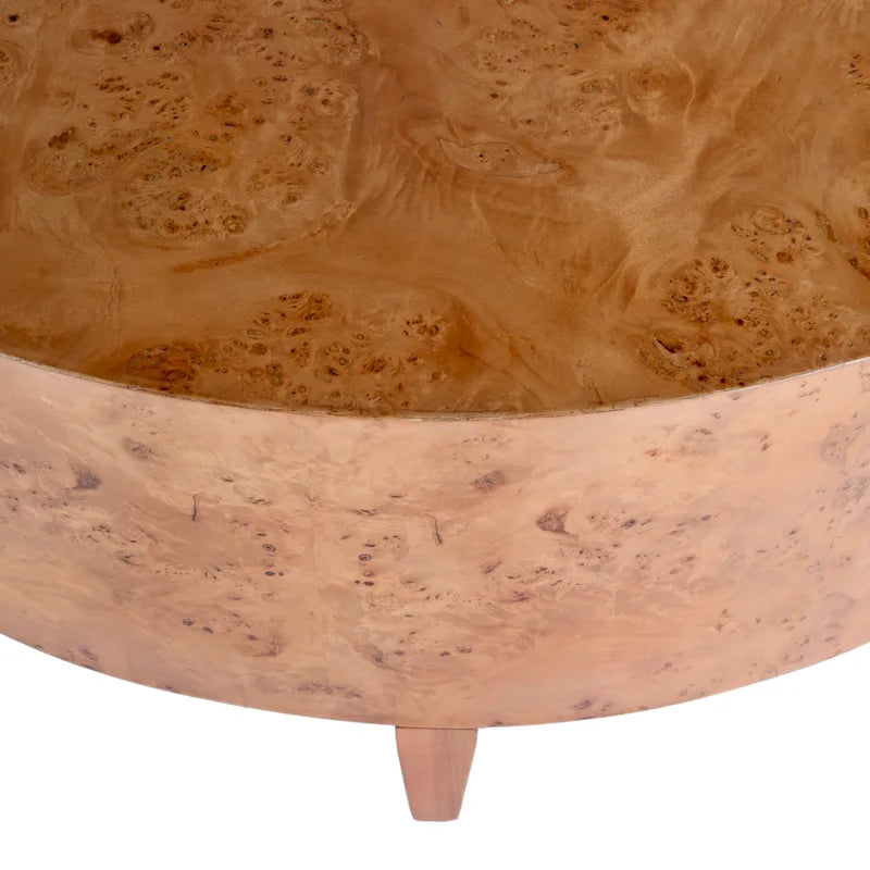 Table basse ronde en loupe de bois