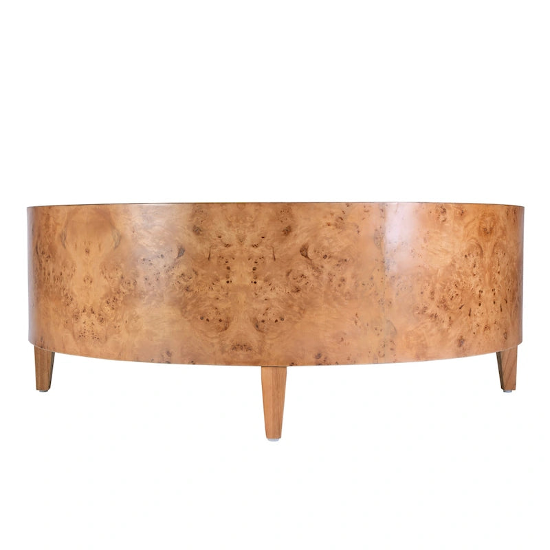 Table basse ronde en loupe de bois