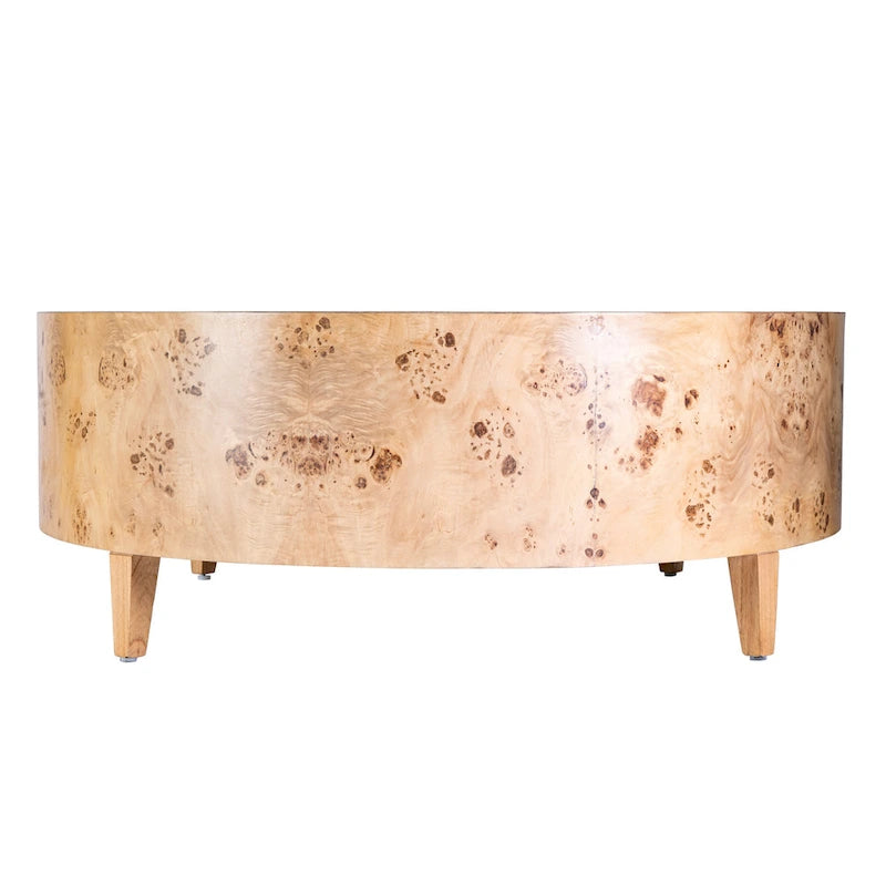 Table basse ronde en loupe de bois