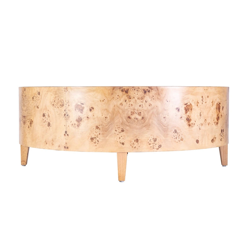 Table basse ronde en loupe de bois