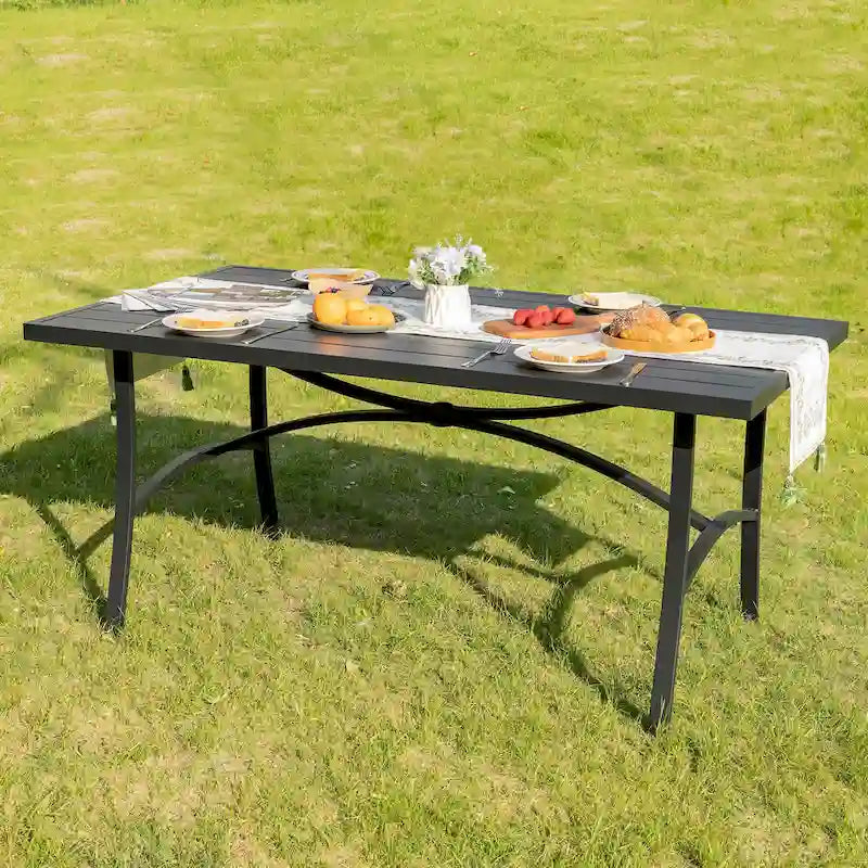Table à manger de jardin en aluminium pour terrasse