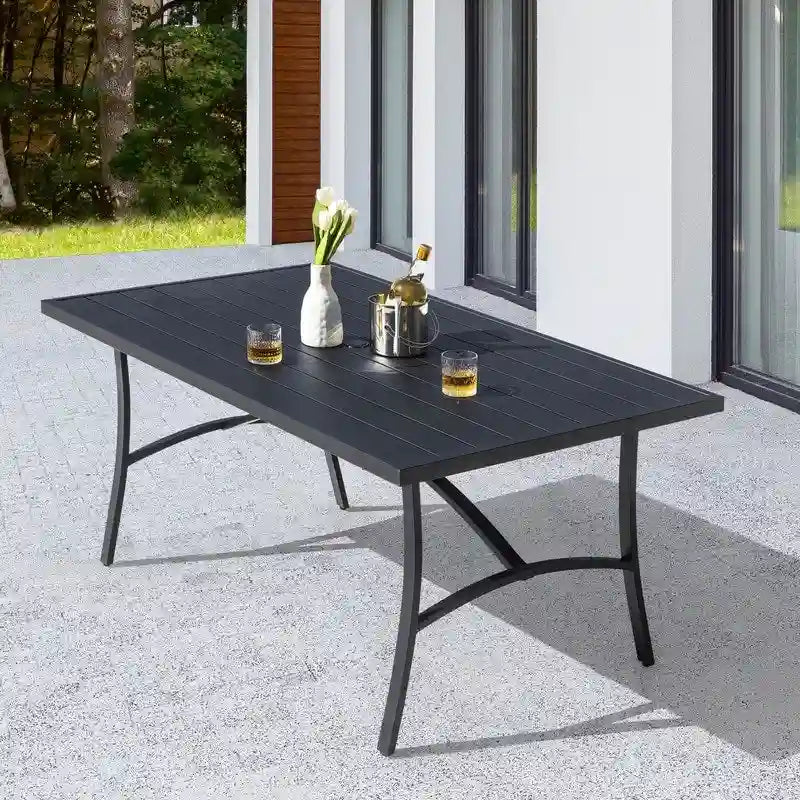 Table à manger de jardin en aluminium pour terrasse
