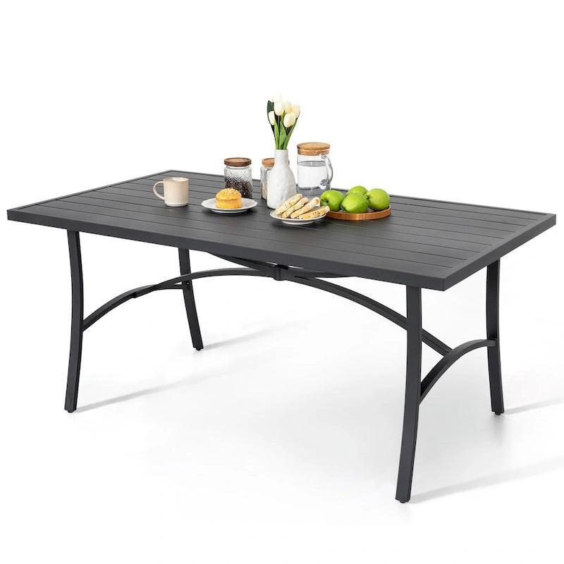 Table à manger de jardin en aluminium pour terrasse