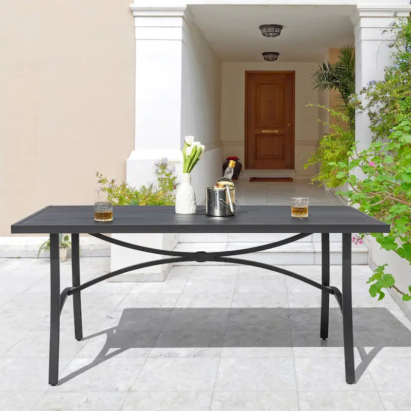 Table à manger de jardin en aluminium pour terrasse