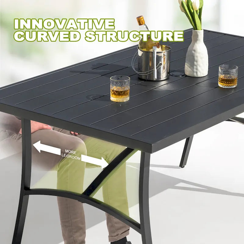 Table à manger de jardin en aluminium pour terrasse