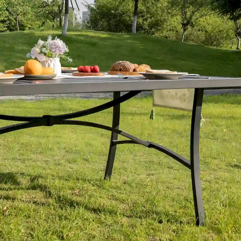 Table à manger de jardin en aluminium pour terrasse