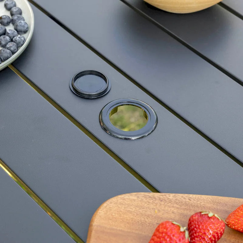 Table à manger de jardin en aluminium pour terrasse