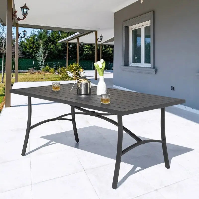 Table à manger de jardin en aluminium pour terrasse