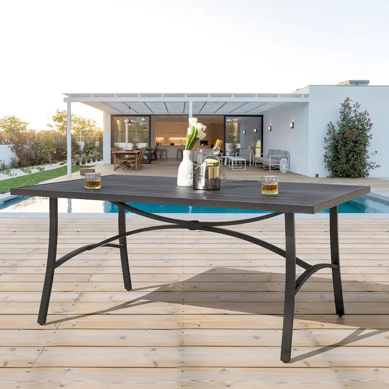 Table à manger de jardin en aluminium pour terrasse