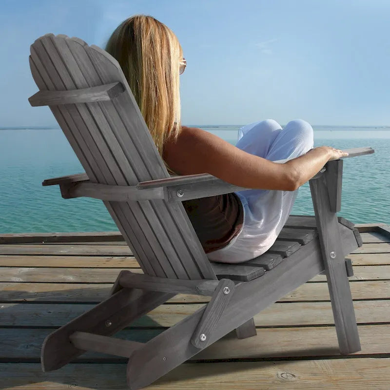 Chaise Adirondack pliante en bois d'extérieur