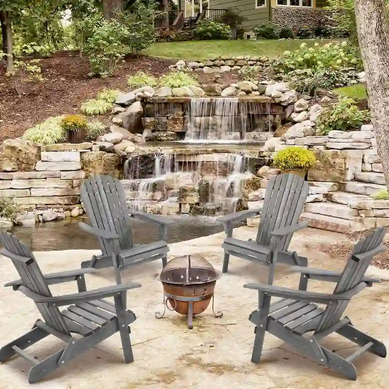 Chaise Adirondack pliante en bois d'extérieur