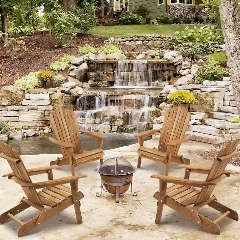 Chaise Adirondack pliante en bois d'extérieur