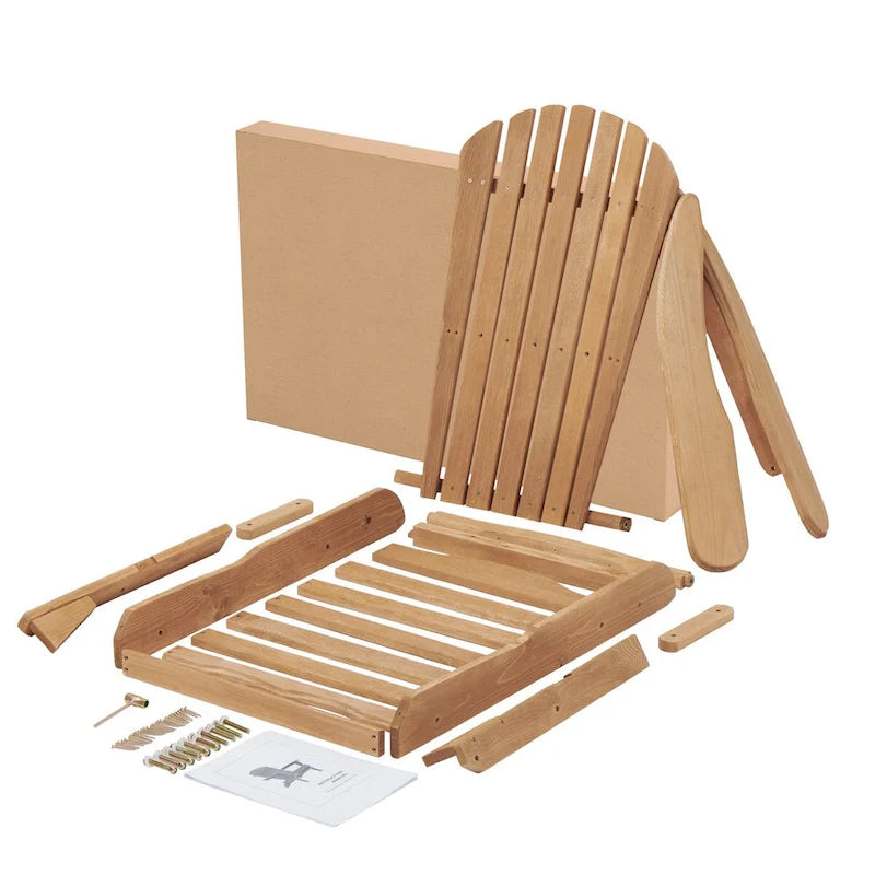 Chaise Adirondack pliante en bois d'extérieur