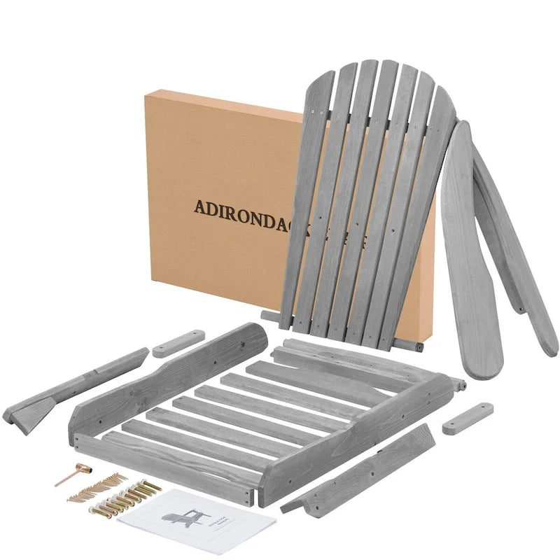 Chaise Adirondack pliante en bois d'extérieur