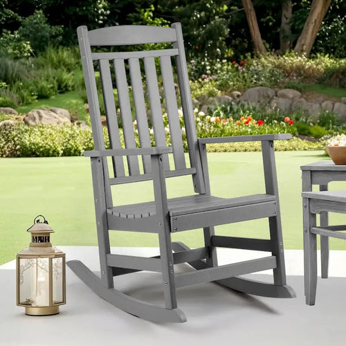 Vrakae All Weather Outdoor High Back Rocking Chair