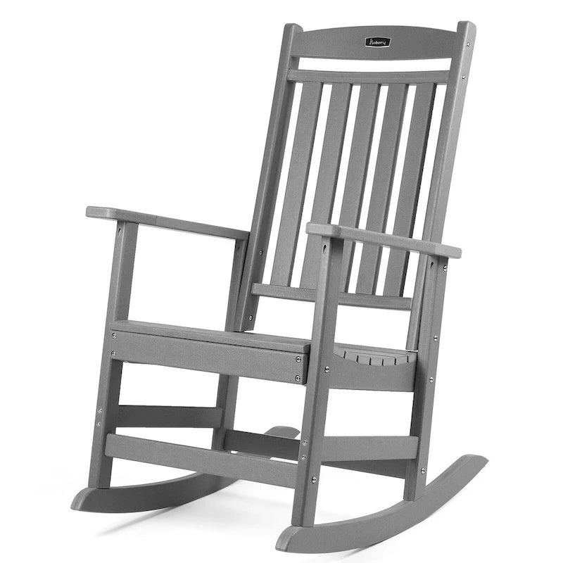 Fauteuil à bascule d'extérieur à dossier haut, toutes saisons