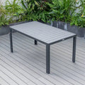 63 Table de salle à manger familiale rectangulaire d'extérieur en aluminium, meubles pour patio, véranda, jardin ou arrière-cour