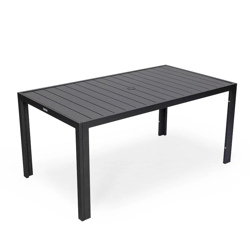 63 Table de salle à manger familiale rectangulaire d'extérieur en aluminium, meubles pour patio, véranda, jardin ou arrière-cour